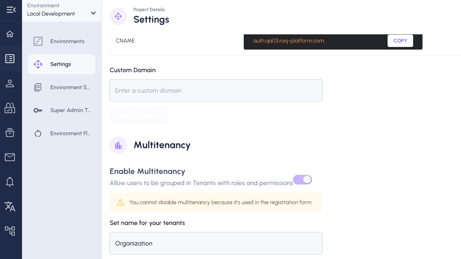 Default Multi-Tenancy